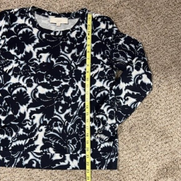 Loft Blue Floral Sweatshirt - Size Medium - Picture 4 of 6
